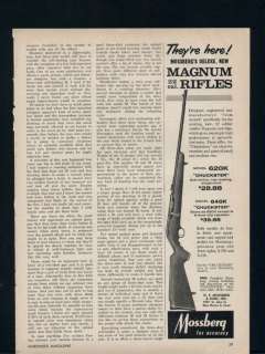 1960 Ad Mossberg Magnum Rifle 22 Cal. for Accuracy  