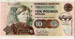 CLYDESDALE BANK OF SCOTLAND 2006 COMMEM. 10 POUNDS USED  