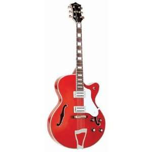   CR Hollow Body Electric Jazz Guitar   Cherry Red: Musical Instruments
