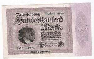 Germany 100,000 100000 Mark 1923 aXF CRISP Banknote  