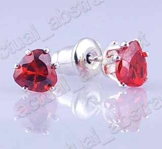 wholesale36xCZ heart earring stud&display free p&p 5mm  