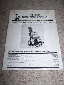 1974 Gambles Skogmo ROTARY TILLER Service Manual Parts  