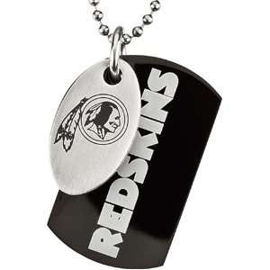   Washington Redskins Team Name & Logo Double Dog Tag W/chain Jewelry