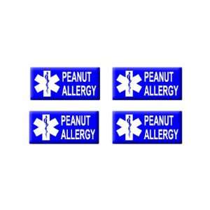 Peanut Allergy   3D Domed Set of 4 Stickers