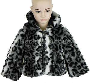   Jackets Coats Faux Animal Fur Childrens Winter Clothing Kids 2 10yr