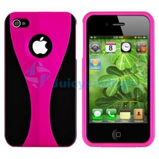 CAR+WALL CHARGER+PINK CASE+PRIVACY GUARD For iPhone 4 4S 4G 4GS G 