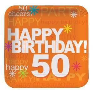  Time to Party! 50, 7 Dessert Plate Paper Square, 8 Count 