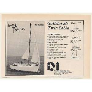  1971 Island Yachts Gulfstar 36 Twin Cabin Yacht Boat Print 