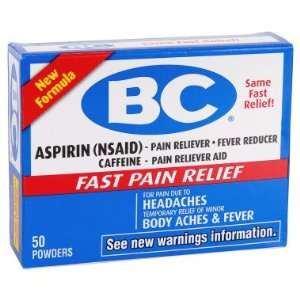  BC Aspirin Pain Relief Powder   50 ct Health & Personal 