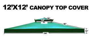 New 12x12 2 Tiered Replacement Gazebo Canopy Top Green  