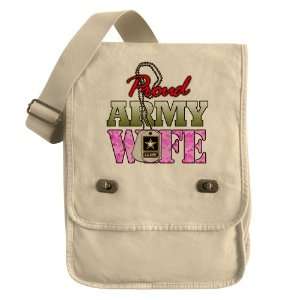  Messenger Field Bag Khaki Proud Army Wife: Everything Else