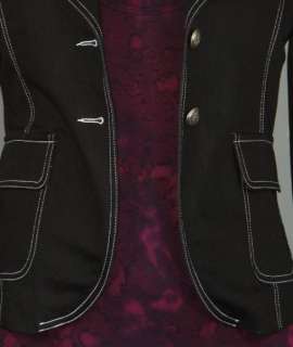 New NOPPIES TRENDY URBAN JACKET M 8 10 Casual Suit Blazer Black White 