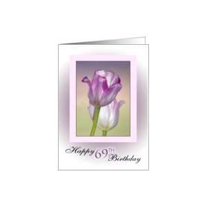 69th Birthday ~ Pink Ribbon Tulips Card Toys & Games