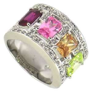  Multicolored Pave Ring: Jewelry