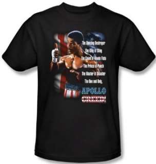  Rocky T shirt One And Only Apollo Creed Adult Black Tee 