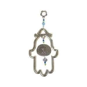    Small Pewter Hollow Hamsa with Menorah Depiction: Everything Else