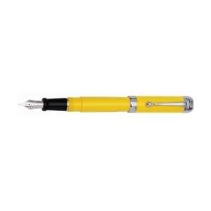  Aurora Talentum Classic Yellow Chrome Trim Fountain Pen 