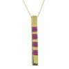 14k solid gold necklace bar with natural rubies our price $ 190 18
