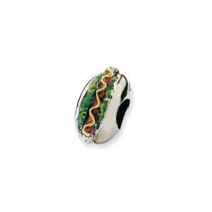  Sterling Silver Enameled Hotdog Charm: Jewelry