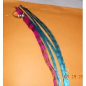 Turquise/Black 15 Synthetic Grizzly Hair Extensions With Bonded Tips 