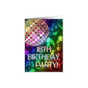    18th birthday party Invitation disco ball Card: Toys & Games