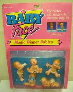 1718 NRFC Vintage Galoob Baby Face Magic Diaper Babies  