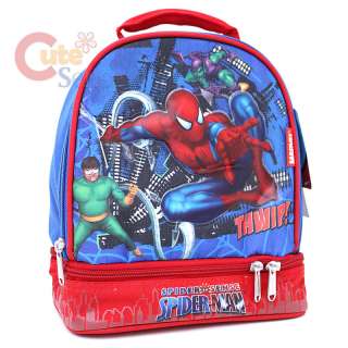 SpiderMan School LUNCH Bag   2 Layer Snack Carry Box  