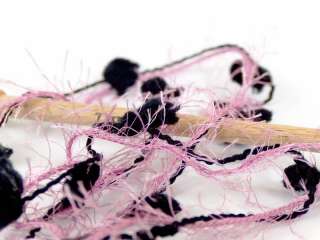Lot of 8 Skeins ICE POPCORN EYELASH Hand Knitting Yarn Pink Black 
