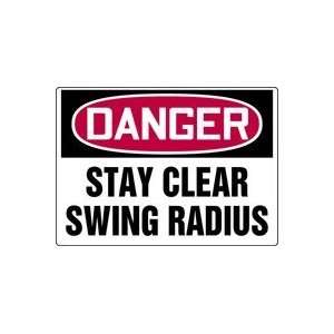  7X10 DGR STAY CLEAR SWING RAD. 7X10 Sign