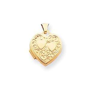    14k Heart Locket   Measures 15.7x20.4mm   JewelryWeb: Jewelry