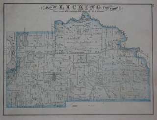 1875 RR Map LICKING TOWNSHIP Avondale Buckeye Lake Ohio  