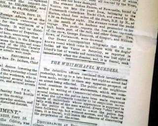 1888 JACK THE RIPPER Whitechapel East End London MURDERS Reward Old 