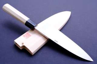 Japanese sushi chef knife YOSHIHIRO blue steel Hongasumi Deba 19.5cm 