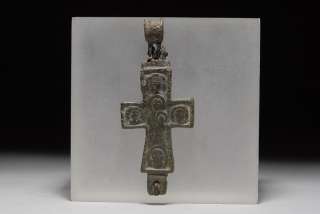 Byzantine Bronze reliquary Cross Christian 700 AD  