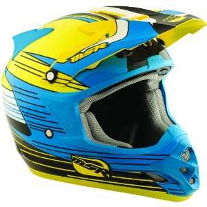 MSR Racing Velocity NXT Mens MotoX Motorcycle Helmet   Cyan/Yellow 