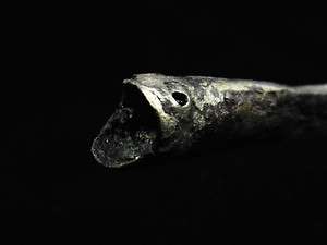 Ancient Pre Columbian Spatula or Spoon Silver Metal , Snake Desingned 