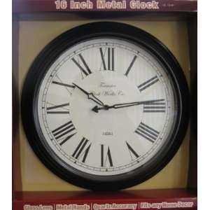  16 Inch Metal Clock with Roman Numerals: Office Products