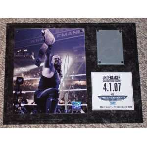 Undertaker Wrestlemania 23 Commemorative Plaque (Autographed)