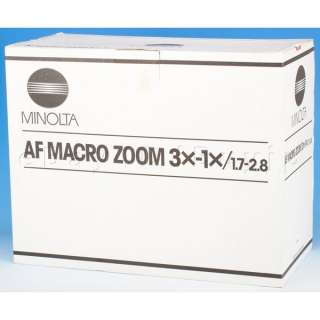 Minolta AF Macro Zoom 3x 1x f1.7 2.8 Lens 1x 3x 1.7 1 3 43325446443 