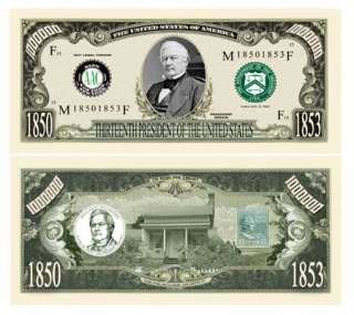 Millard Fillmore Million Dollar Bill (5/$2.50)  