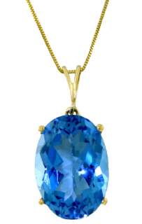 oval cut natural blue topaz pendant necklace 14k yellow gold