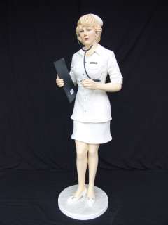 SEXY Life Size STATUE Nurse in Uniform Clip Board ad Stethoscope 