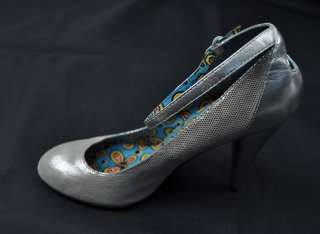 BETSEY JOHNSON Silver Butterfly High Heels Shoes 7 1/2 M  