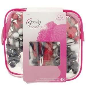    Goody Mosaic Girls Hair Bands and Barrettes Red White: Beauty