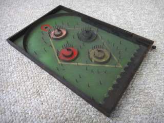 antique WOOD PINBALL GAME~ BASEBALL w/SKETCH~PROTOTYPE~LINDSTROM 