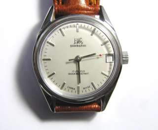 Shanghai Brand 17 Jewel Mechanical Hand Wind Men Wrist Watch, New 