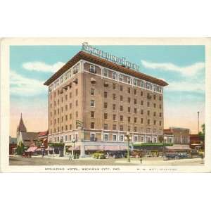   Postcard Spaulding Hotel   Michigan City Indiana 