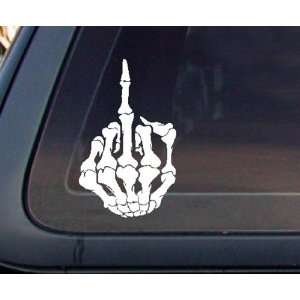   Middle Finger Flipping Off Car Decal / Sticker  White: Everything Else
