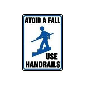  AVOID A FALL USE HANDRAILS (W/GRAPHIC) Sign   14 x 10 