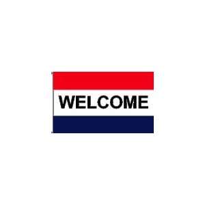  Nylon Horizontal Message Flag, 3 x 5, Welcome